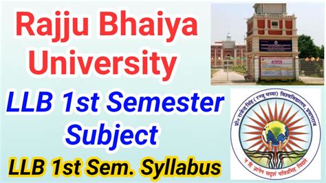 Rajju Bhaiya University Llb St Semester Subject Rajju Bhaiya