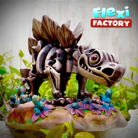 D Printable Flexi Factory Skeleton Stegosaurus By Flexi Factory