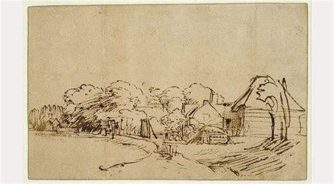 Rembrandt, Landscape drawing by Rembrandt | Rembrandt art, Landscape ...