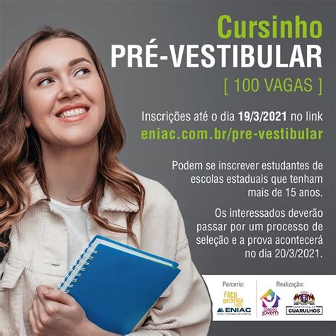 Prefeitura Oferece Vagas Para Cursinho Pr Vestibular Em Parceria O