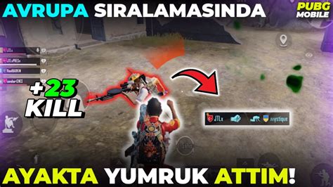 Avrupa Siralamasinda Ayakta Yumruk Attim Pubg Mob Le Youtube