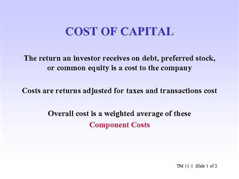 Chapter 11 The Cost Of Capital 2000