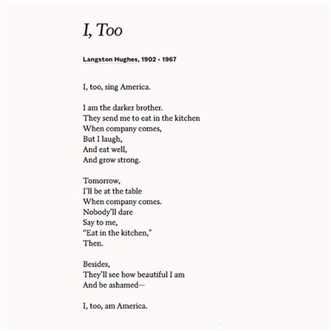 Langston Hughes I Too