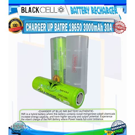 Jual BATRE BATTERY BLACKCELL CHARGE UP 18650 3000mAh 30A BY AUTHENTIC