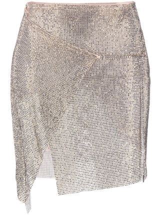 POSTER GIRL Winona Crystal Embellished Wrap Skirt Farfetch