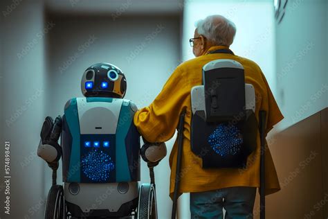 Elderly Care Robot In The Intelligent Hospital Concept Artificial