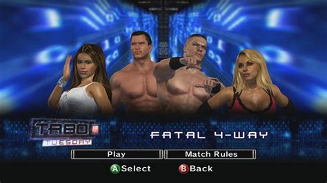 Smackdown Vs Raw Mickie James Vs Randy Orton Vs Trish Stratus Vs