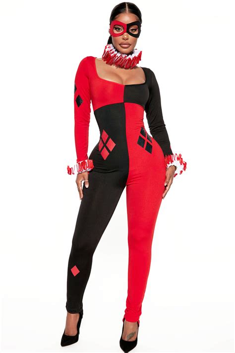 Comic Queen 4 Piece Costume Set Red Combo Fashion Nova Womens