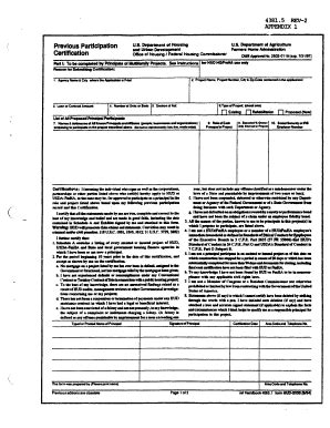 Form Previous Participation Hud Fill Online Printable Fillable Blank