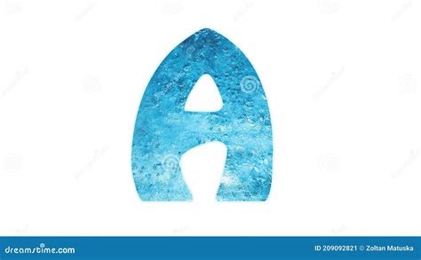 3d Illustration Letter A Blue Ice Frozen Alphabet Font Isolated On