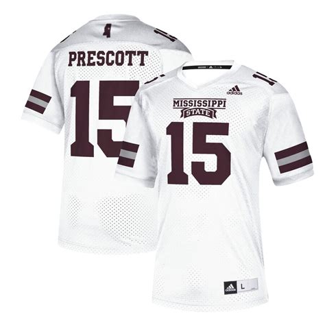 Men's adidas Dak Prescott White Mississippi State Bulldogs NFLPA Alumni Chase Replica Jersey