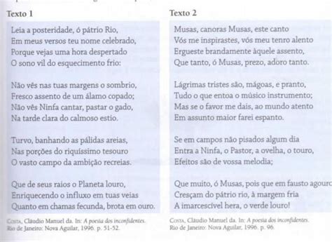 Os Dois Textos Apresentam A Mesma Forma Po Tica O Soneto Como Ocorre