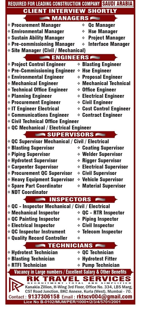 Interview For Leading Oil Gas Company For EPC Project Of Saudi Arabia