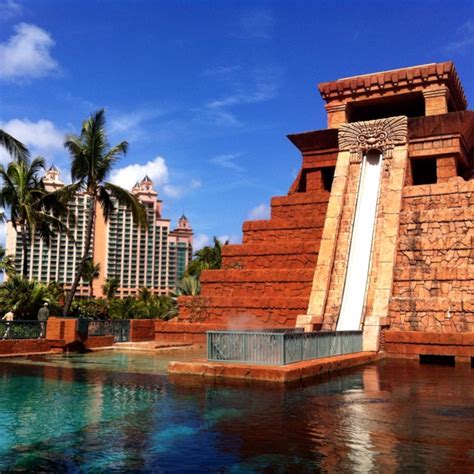 Mayan Temple And The Leap Of Faith Slide At Atlantis Paradise Island