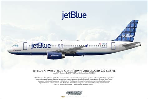 Jetblue Airways Blue Kid In Town Airbus A320 232 N587JB Fine Art Print