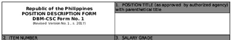 Example And Guide On How To Fill Out Position Description Form I Love