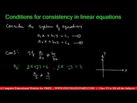 Conditions For Consistency In Linear Equations YouTube