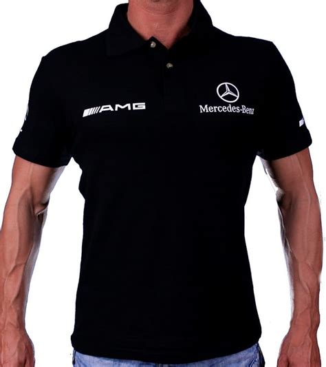 Mercedes Benz Amg T Shirt Logo Polo Homme Noir Emblem Auto Moto Tshirt