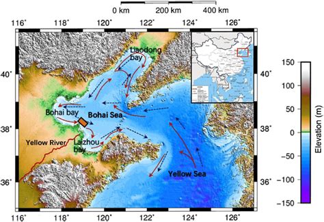 Map of Bohai Sea and northern Yellow Sea showing the study site (the ...