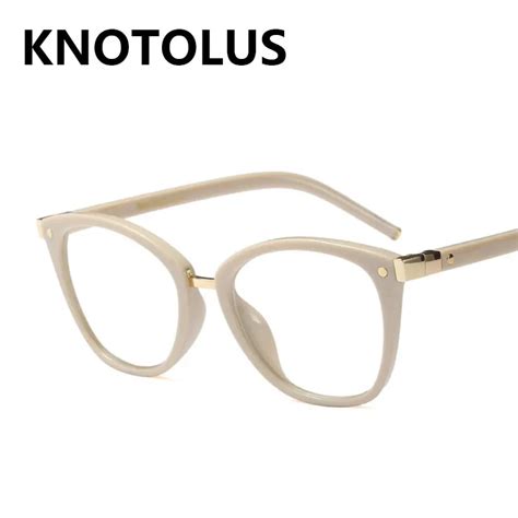 Women Men White Eyeglasses Frame Vintage Cateye Clear Lens Glasses ...