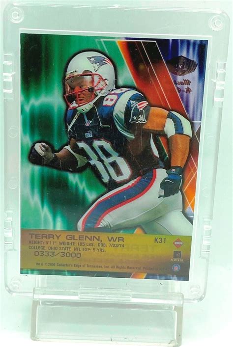 Vintage 2000 Collector S Edge Masters K Klub NFL Terry Glenn Insert