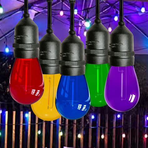 Meconard Pack S Colored Led String Light Bulbs Watt Plastic