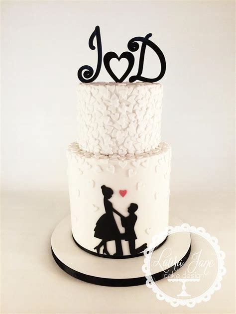 Silhouette Engagement Cake Decorated Cake By Laura Cakesdecor