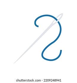 Sewing Needle Emoji Vector Blue Thread Stock Vector (Royalty Free ...