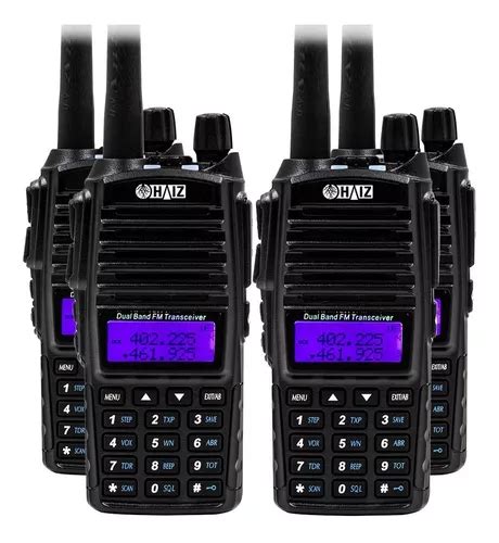 Kit R Dio Comunicador W Haiz Vhf Uhf Fm Dual Band Uv Cor Preto