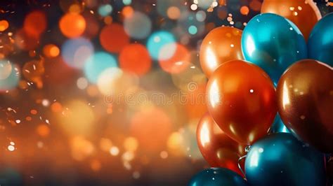 Festive Background With Balloons Bokeh Effect Generative Ai Stock