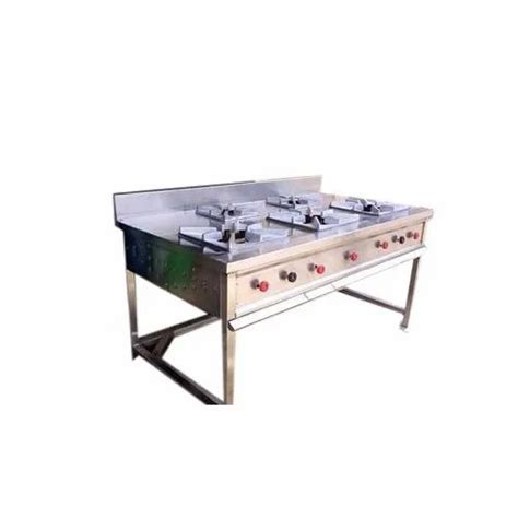 Stainless Steel Five Burner Gas Range For Restaurant Size X X