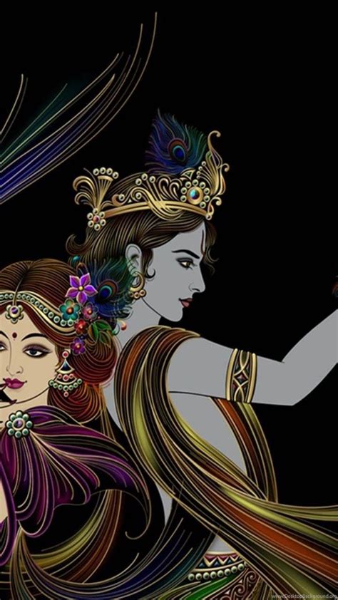 Radha Krishna Dark Wallpaper