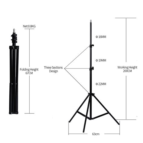 Professionele Verstelbare 2M 79in Light Stand Sta Grandado