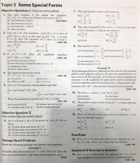 Quadratic Equations Jee Advanced 38 Year Previous Year Questions Free