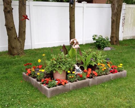 My Raised Flower Bed Made Out Of Cinder Blocks So Easy I Love It ️ ️