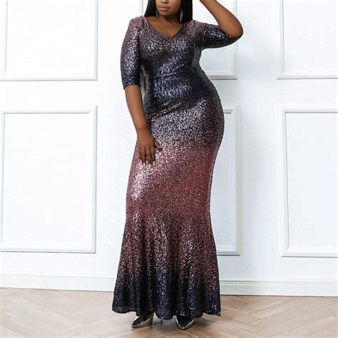 Plus Size Ombre Sequin Evening Dress Hello Curve