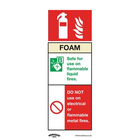 Safe Conditions Safety Sign Foam Fire Extinguisher Self Adhesive