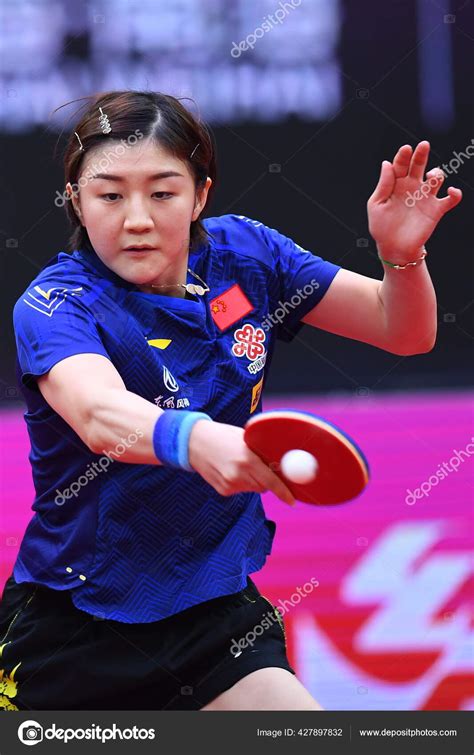 Chinese Table Tennis Player Chen Meng Plays Romanian Table Tennis ...