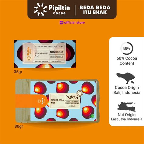 Pipiltin Cocoa Dark Chocolate Chocolate Bar Macadamia Nut Shopee