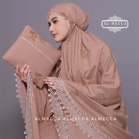 Jual ALMECCA Mukena Dewasa Bordir Tabur Tulip Katun Premium Renda