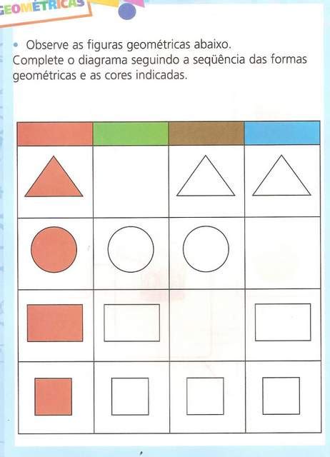 Atividades Figuras Ou Formas Geom Tricas Para Educa O Infantil