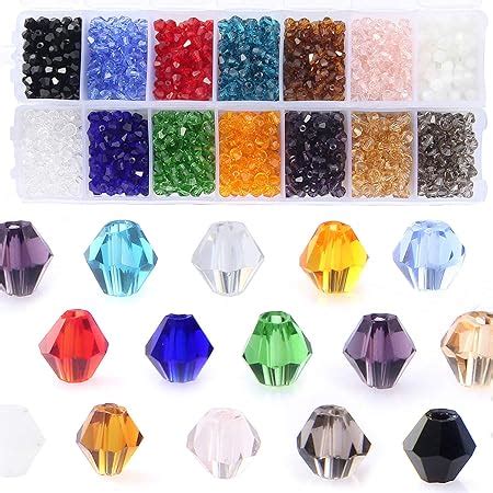 Xinbowen Diy Mm Pcs Bulk Faceted Bicone Crystal Glass Beads With