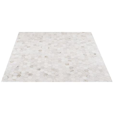 Alaska White 2 Polished Marble Hexagon