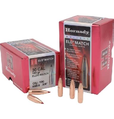 Hornady 308 30 Cal 168 Grain ELD M Match Bullets 100 Pack Herron