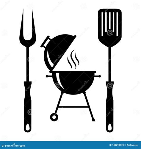 Símbolos De Las Herramientas Del Bbq Ilustración del Vector