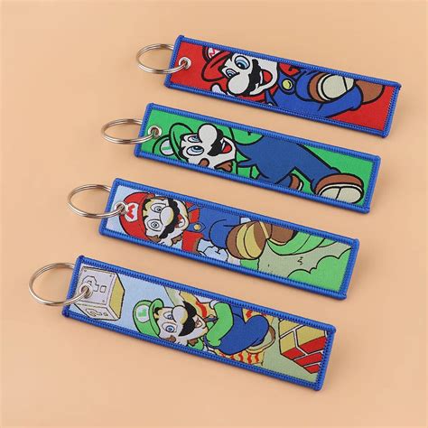 Super Mario Bros ‘Mario and Luigi’ Embroidered Keychain – littlechainstore