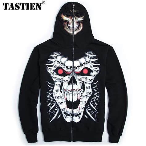 Skulls Printed Hoodies Sweatshirts For Men Luminous Fluorescent 3d