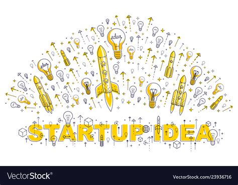 Startup Rockets Take Off Space Flying Royalty Free Vector