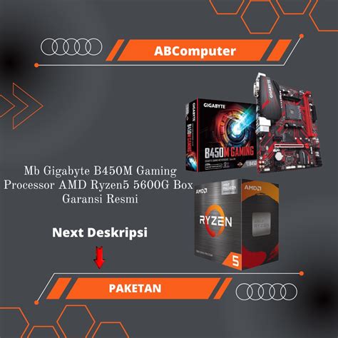 Jual Motherboard Paketan 2PC Mobo Processor Gigabyte B450M Gaming