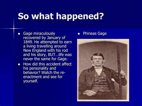 Ppt The Strange Tale Of Phineas Gage Powerpoint Presentation Free Download Id 3585899